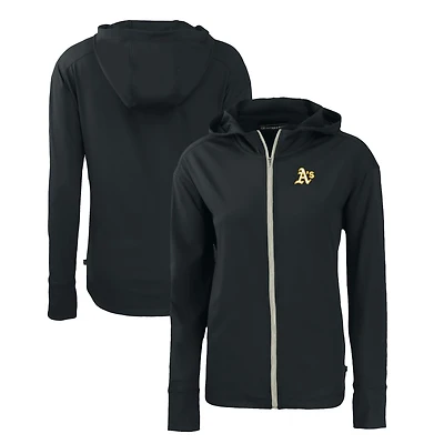 Women's Cutter & Buck Black Athletics Daybreak Eco Recycled Full-Zip Hoodie
