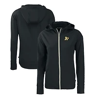 Women's Cutter & Buck Black Athletics Daybreak Eco Recycled Full-Zip Hoodie