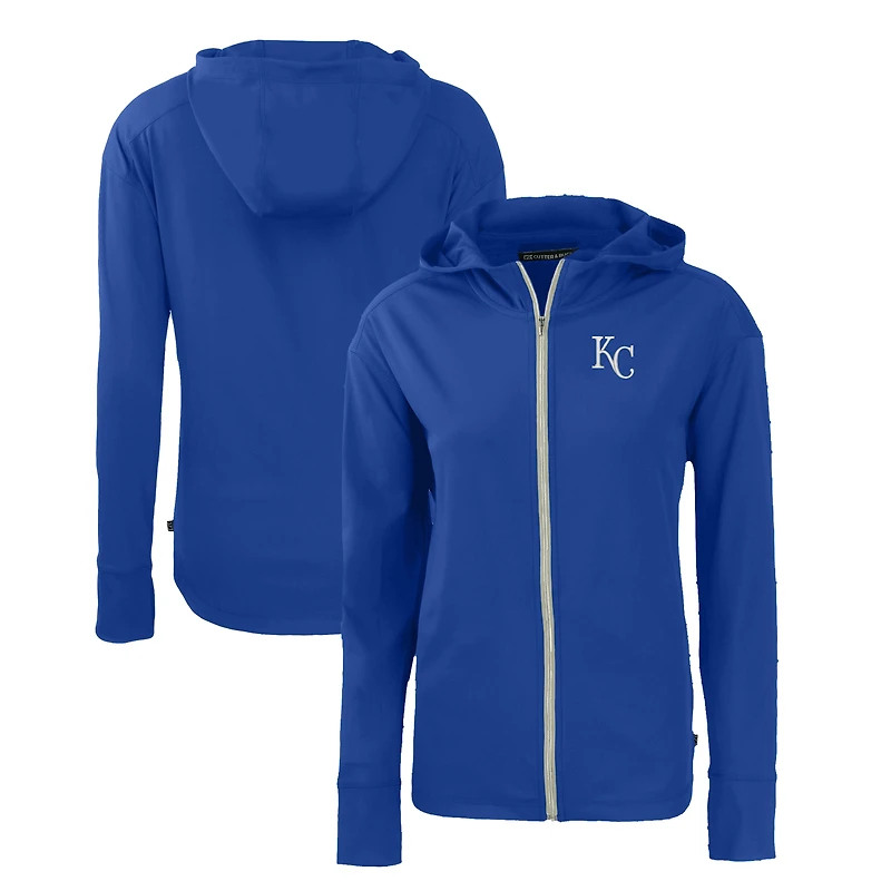 Women's Cutter & Buck  Royal Kansas City Royals Daybreak Eco Recycled Full-Zip Hoodie