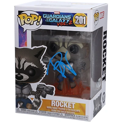 Bradley Cooper Guardians of the Galaxy Vol. 2 Autographed Rocket #201 Funko Pop! Vinyl Figure