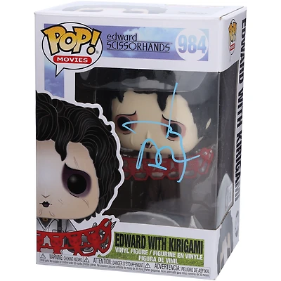Johnny Depp Edward Scissorhands Autographed Edward with Kirigami #984 Funko Pop! Figurine - Signed in Light Blue Ink - BAS