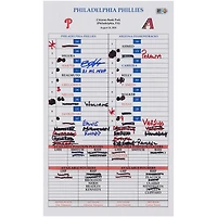 Authentic Game-Used: Bryce Harper Philadelphia Phillies Autographed 2021 MLB Season Lineup Card with Inscription