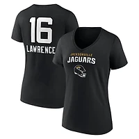 Women's Trevor Lawrence Jacksonville Jaguars Black Team Wordmark Name & Number V-Neck T-Shirt
