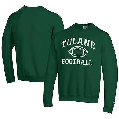 Men's Champion  Green Tulane Green Wave Football Powerblend Pullover Sweatshirt