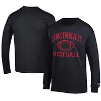 Men's Champion Black Cincinnati Bearcats Football Jersey Long Sleeve T-Shirt