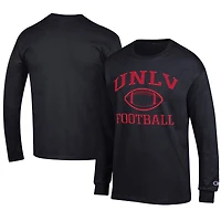 Men's Champion Black UNLV Rebels Football Jersey Long Sleeve T-Shirt