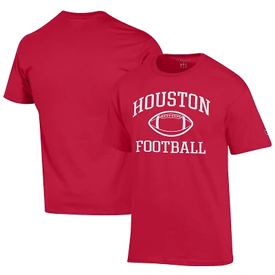 Men's Champion Red Houston Cougars Football Jersey T-Shirt
