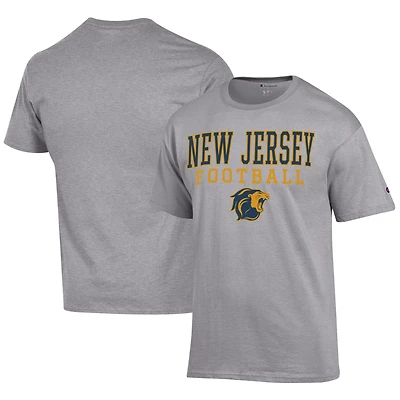 Men's Champion Gray College of New Jersey Lions Football Jersey T-Shirt