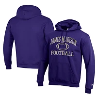 Men's Champion  Purple James Madison Dukes Football Eco Powerblend Pullover Hoodie