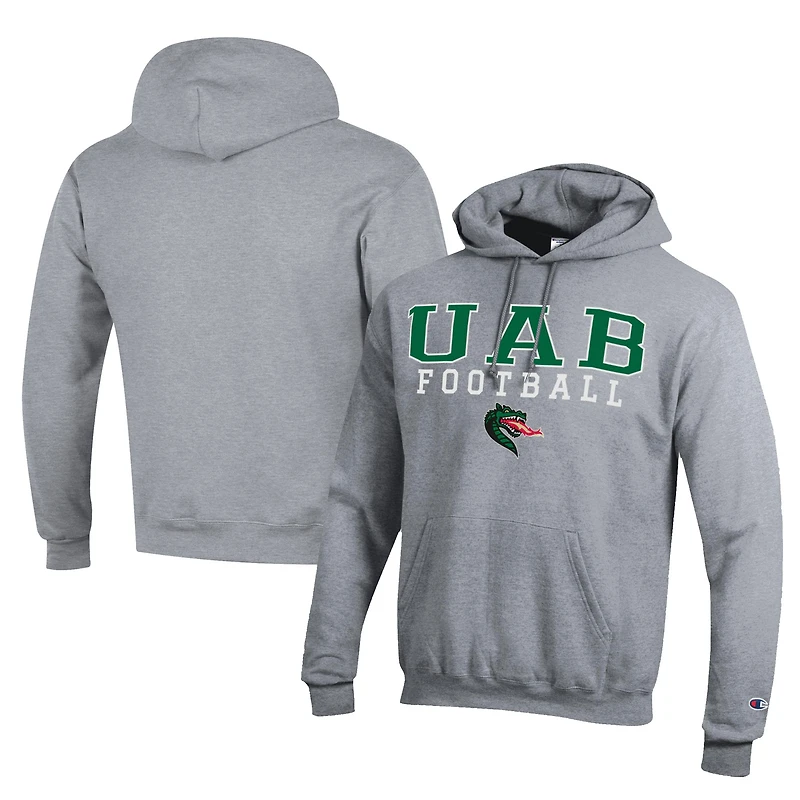 Men's Champion  Gray UAB Blazers Football Eco Powerblend Pullover Hoodie