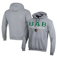 Men's Champion  Gray UAB Blazers Football Eco Powerblend Pullover Hoodie