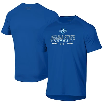 Men's Under Armour Royal Indiana State Sycamores Football Tech T-Shirt