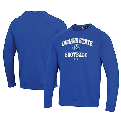Men's Under Armour Royal Indiana State Sycamores Football All Day Fleece Pullover Sweatshirt