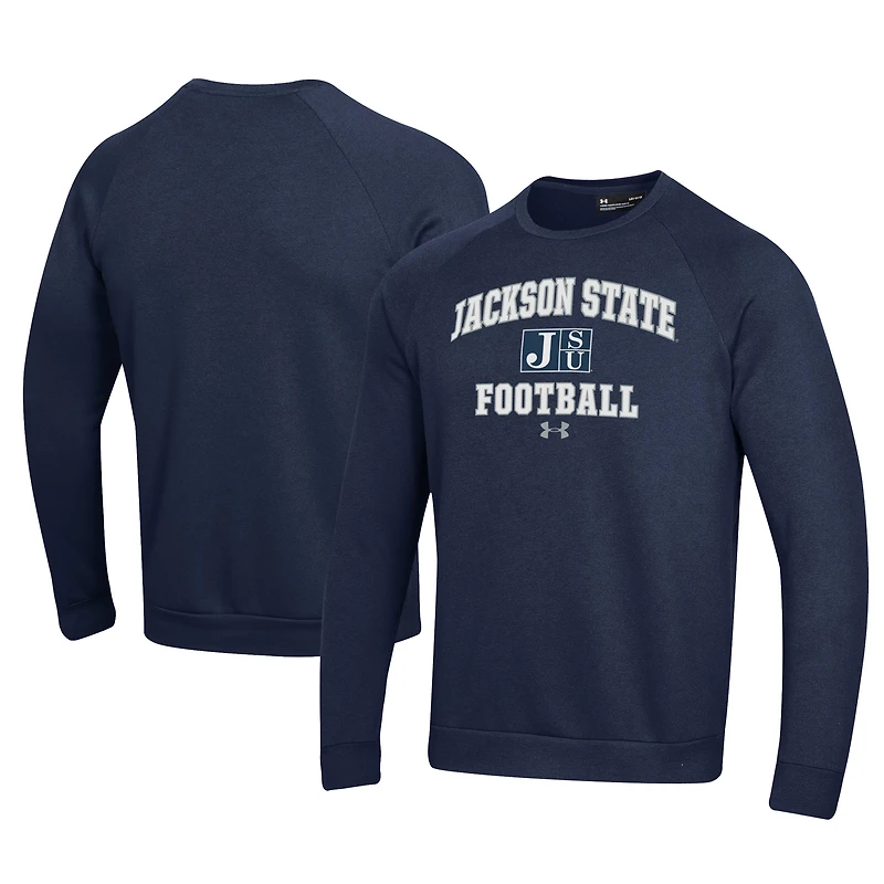 Men's Under Armour Navy Jackson State Tigers Football All Day Fleece Pullover Sweatshirt
