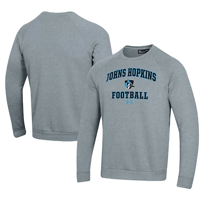 Men's Under Armour  Gray Johns Hopkins Blue Jays Football All Day Fleece Pullover Sweatshirt