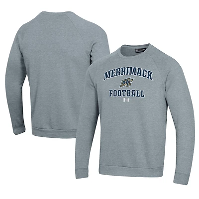 Men's Under Armour  Gray Merrimack College Warriors Football All Day Fleece Pullover Sweatshirt