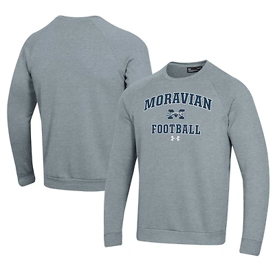 Men's Under Armour  Gray Moravian Greyhounds Football All Day Fleece Pullover Sweatshirt