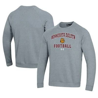 Men's Under Armour  Gray Minnesota Duluth Bulldogs Football All Day Fleece Pullover Sweatshirt