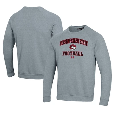 Men's Under Armour  Gray Winston-Salem State Rams Football All Day Fleece Pullover Sweatshirt