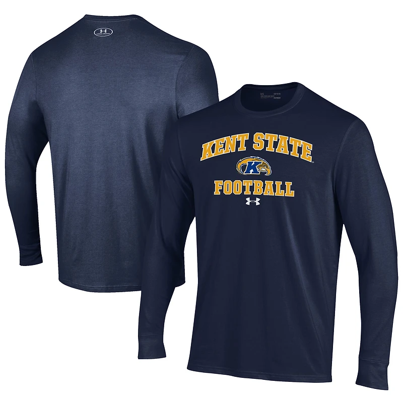 Men's Under Armour  Navy Kent State Golden Flashes Football Performance Long Sleeve T-Shirt