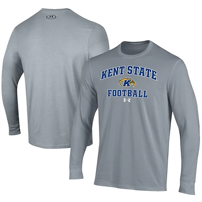 Men's Under Armour  Gray Kent State Golden Flashes Football Performance Long Sleeve T-Shirt