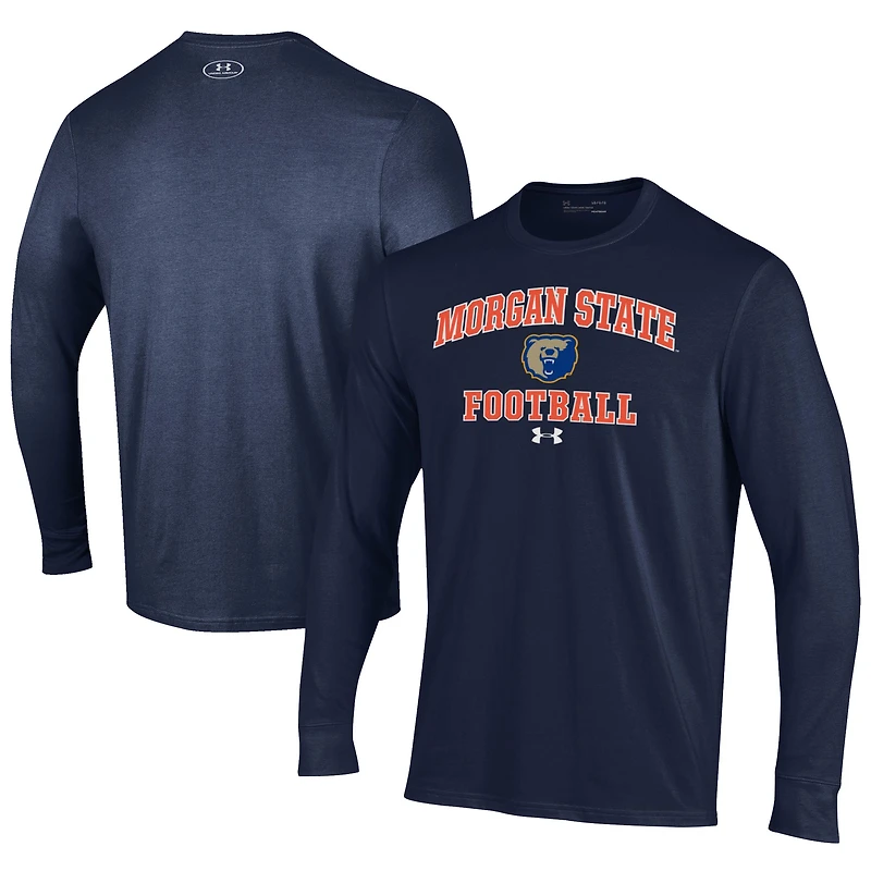 Men's Under Armour  Navy Morgan State Bears Football Performance Long Sleeve T-Shirt