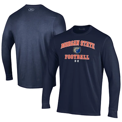 Men's Under Armour  Navy Morgan State Bears Football Performance Long Sleeve T-Shirt