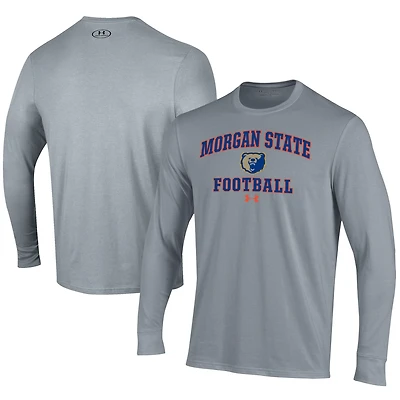 Men's Under Armour  Gray Morgan State Bears Football Performance Long Sleeve T-Shirt