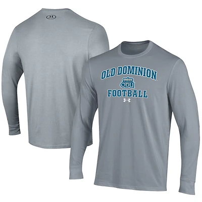 Men's Under Armour  Gray Old Dominion Monarchs Football Performance Long Sleeve T-Shirt