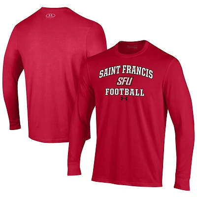 Men's Under Armour Saint Francis Cougars Football Performance Long Sleeve T-Shirt