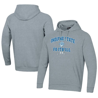 Men's Under Armour  Gray Indiana State Sycamores Football All Day Fleece Pullover Hoodie