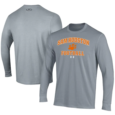 Men's Under Armour  Gray Sam Houston State Bearkats Football Performance Long Sleeve T-Shirt
