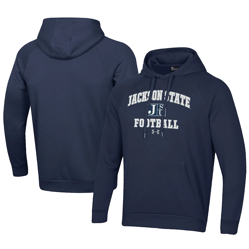 Men's Under Armour Navy Jackson State Tigers Football All Day Fleece Pullover Hoodie