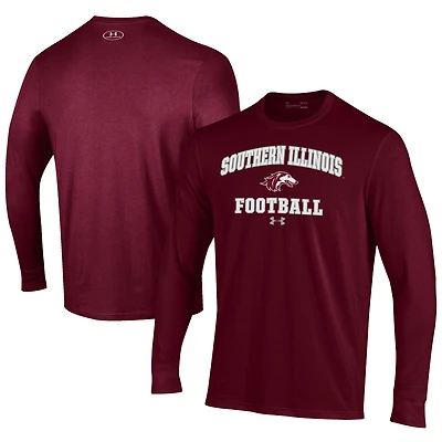 Men's Under Armour  Maroon Southern Illinois Salukis Football Performance Long Sleeve T-Shirt