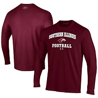 Men's Under Armour  Maroon Southern Illinois Salukis Football Performance Long Sleeve T-Shirt
