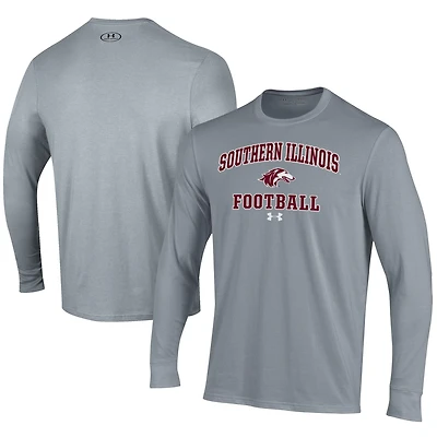 Men's Under Armour  Gray Southern Illinois Salukis Football Performance Long Sleeve T-Shirt