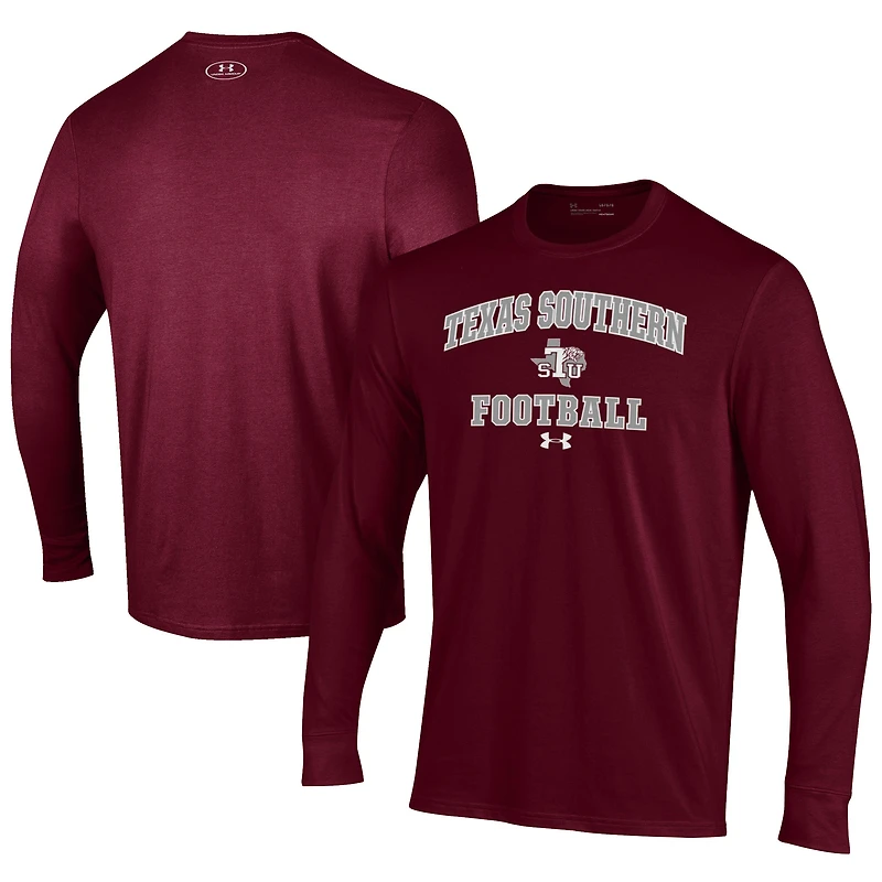 Men's Under Armour  Maroon Texas Southern Tigers Football Performance Long Sleeve T-Shirt