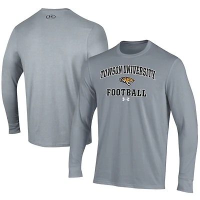Men's Under Armour  Gray Towson Tigers Football Performance Long Sleeve T-Shirt