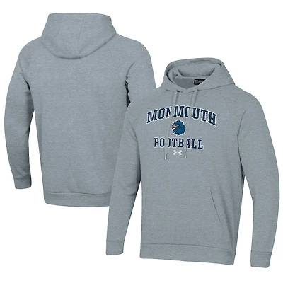 Men's Under Armour  Gray Monmouth Hawks Football All Day Fleece Pullover Hoodie