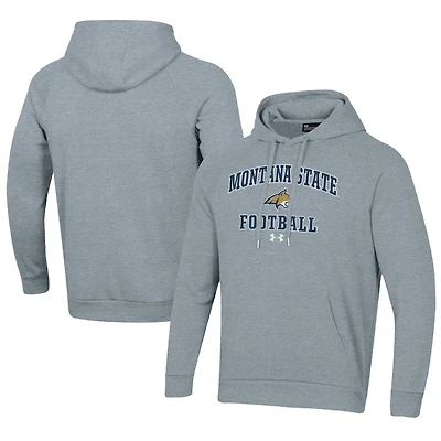 Men's Under Armour  Gray Montana State Bobcats Football All Day Fleece Pullover Hoodie