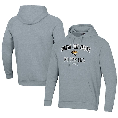 Men's Under Armour  Gray Towson Tigers Football All Day Fleece Pullover Hoodie