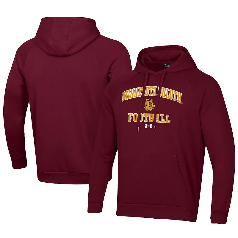 Men's Under Armour Maroon Minnesota Duluth Bulldogs Football All Day Fleece Pullover Hoodie