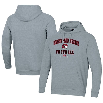 Men's Under Armour  Gray Winston-Salem State Rams Football All Day Fleece Pullover Hoodie