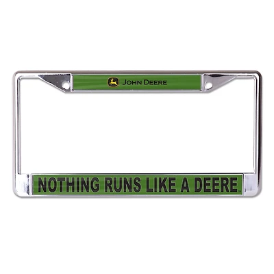 WinCraft  John Deere Nothing Runs Like A Deere Metal Laser Cut License Plate Frame