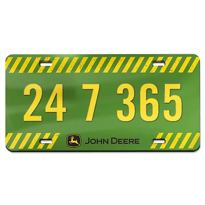 WinCraft  John Deere 24/7/365 Laser Cut Acrylic License Plate