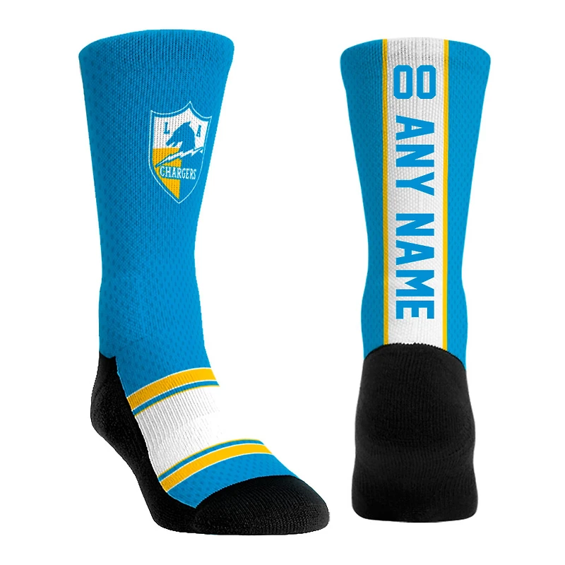 Youth Rock Em Socks  Powder Blue Los Angeles Chargers Throwback Jersey Custom Crew Socks