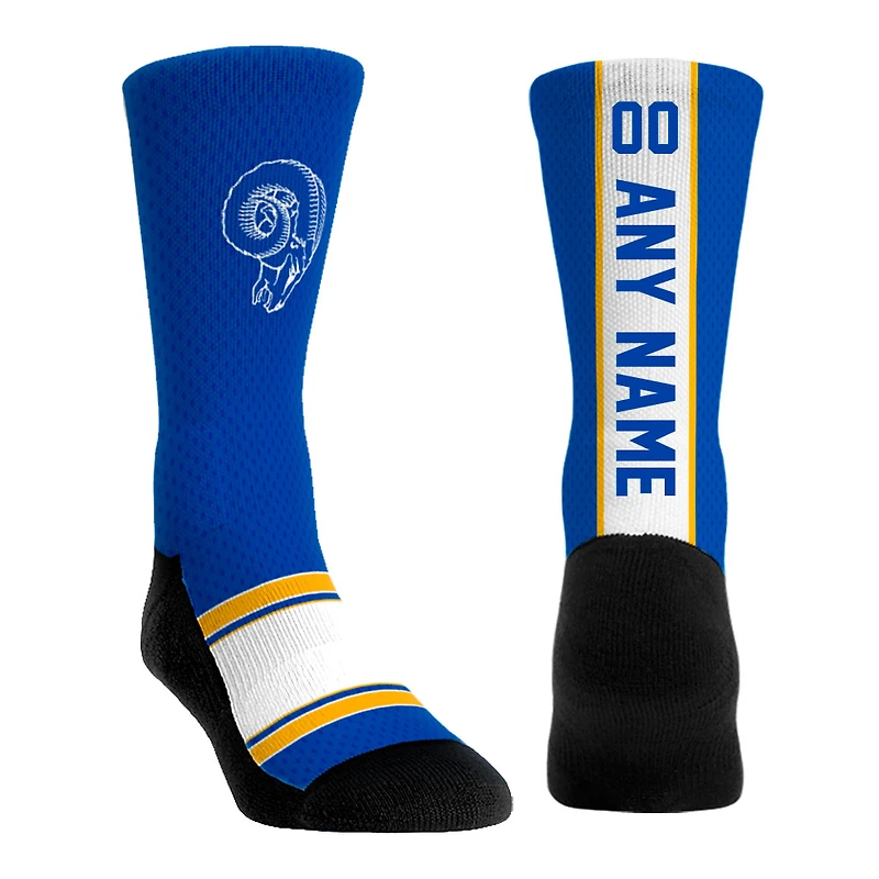 Youth Rock Em Socks  Royal Los Angeles Rams Throwback Jersey Custom Crew Socks