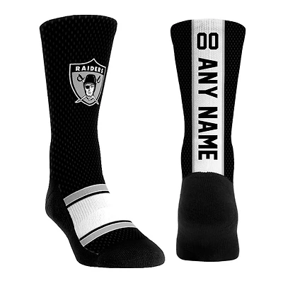 Youth Rock Em Socks  Black Las Vegas Raiders Throwback Jersey Custom Crew Socks