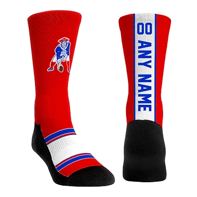 Youth Rock Em Socks  Red New England Patriots Throwback Jersey Custom Crew Socks