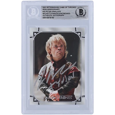 Peter Dinklage Autographed 2021 Rittenhouse Game of Thrones Iron Anniversary Silver Ink #20 Beckett Fanatics Witnessed Authenticated Card with "Tyrion" Inscription